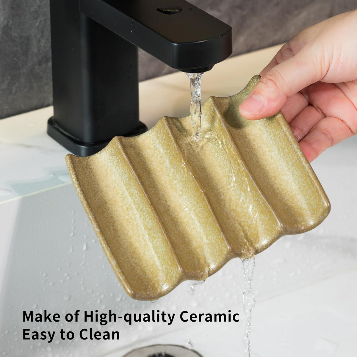 Soap Dish Bar Sponge Soap Holder for Shower, Self Draining Water Soap Saver Keeper for Bathroom and Kitchen, Yellow (Pack of 2)