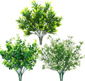Ouddy Decor 6 Pcs Mixed Artificial Greenery, Fake Plastic Plants Outdoor