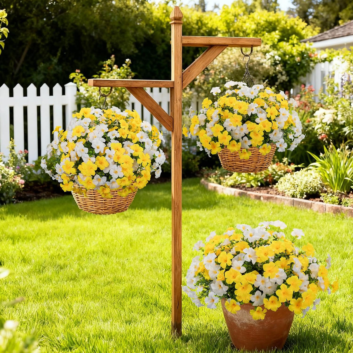 12 Bundles Artificial Flowers for Outdoors UV Resistant Fake Morning Glory