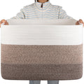 OIAHOMY 108L Extra Large Blanket Basket Dog Toy Basket radient Dark Brown