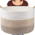 Maliton Woven Rope Blanket Basket Living Room, Storage Toy Basket, 90L