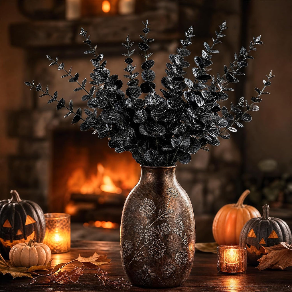 CLEANGOR Artificial Eucalyptus Stems (24, Black)