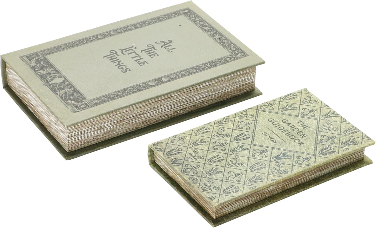 Creative Co-Op MDF & Canvas Book Storage Boxes, Set of 2 All The Little Things