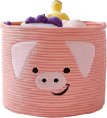 OMERAI Animal Shaped Woven Rope Cotton Storage Basket with Handles
