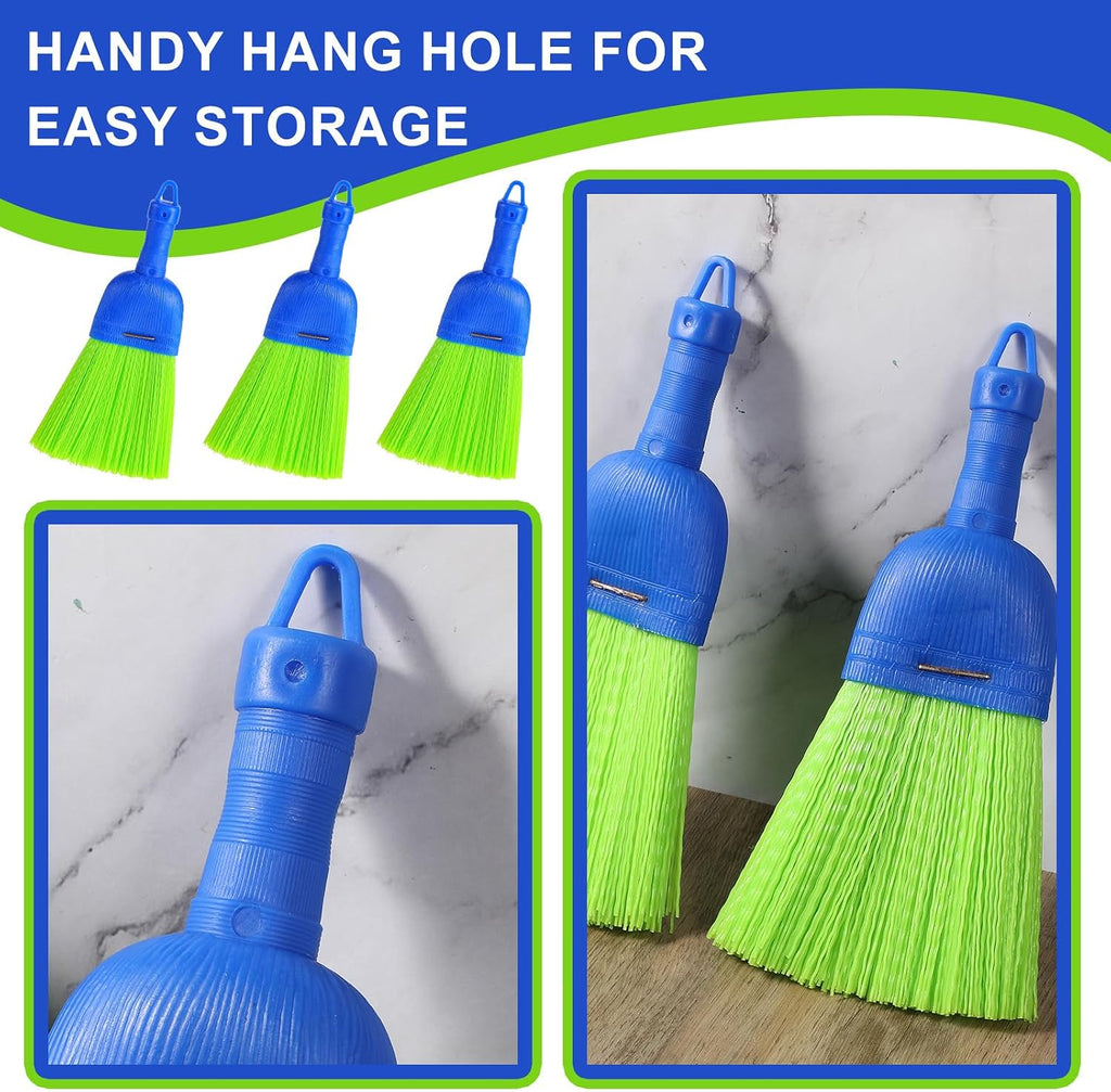 5 Pcs Whisk Broom Poly Fiber Handheld Brush Hand Broom Outdoor Broom Car Broom with Hang Hole for Cleaning Indoor Porches Floors Decks Driveways Dirt Dust