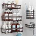 Liuoud 5 Pack Shower Caddy for Inside shower, Brown Bathroom Decor Set