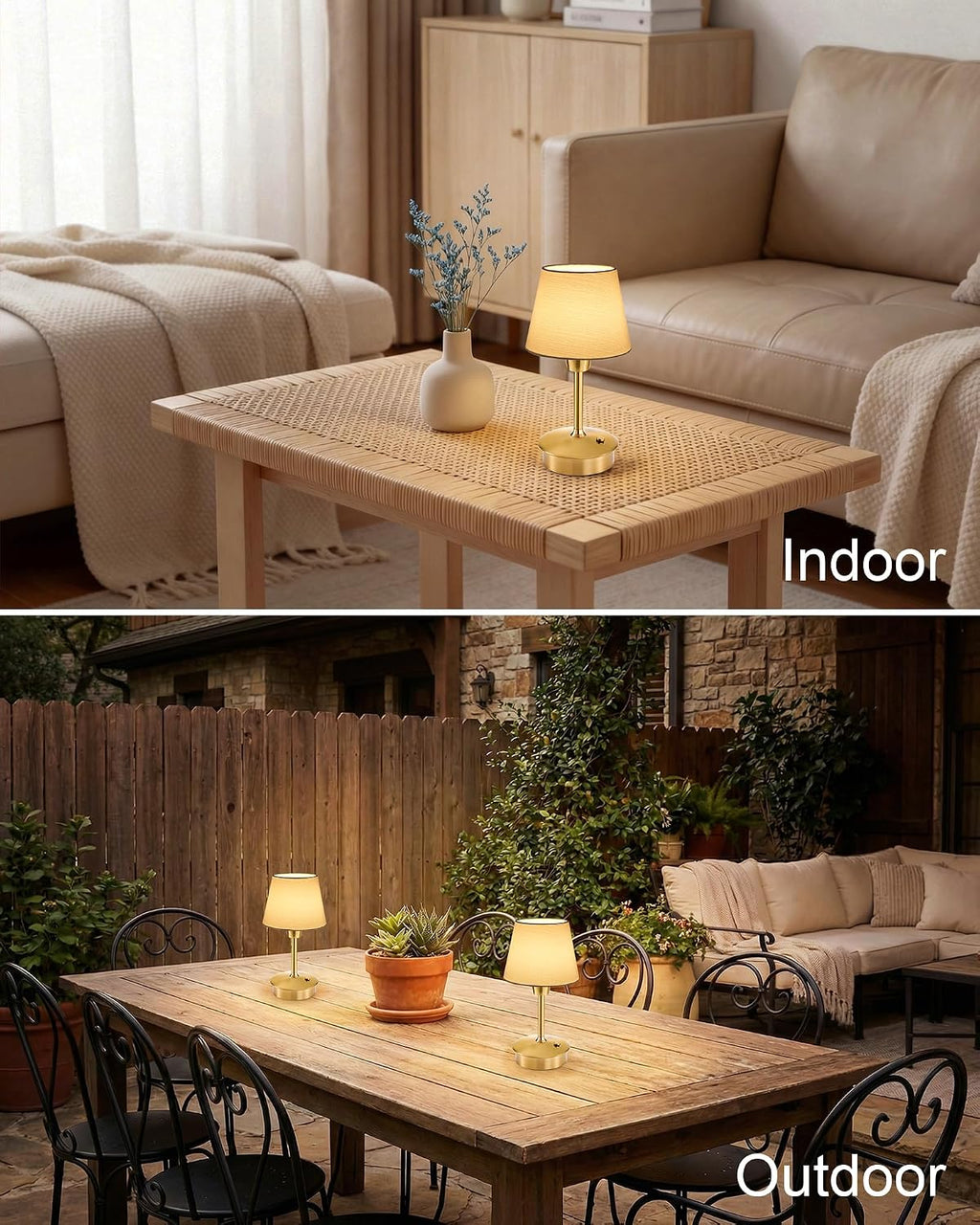 UMEXUS 9.8'' Small Cordless Table Lamp, 5200mAh Battery Operated Touch Lamp