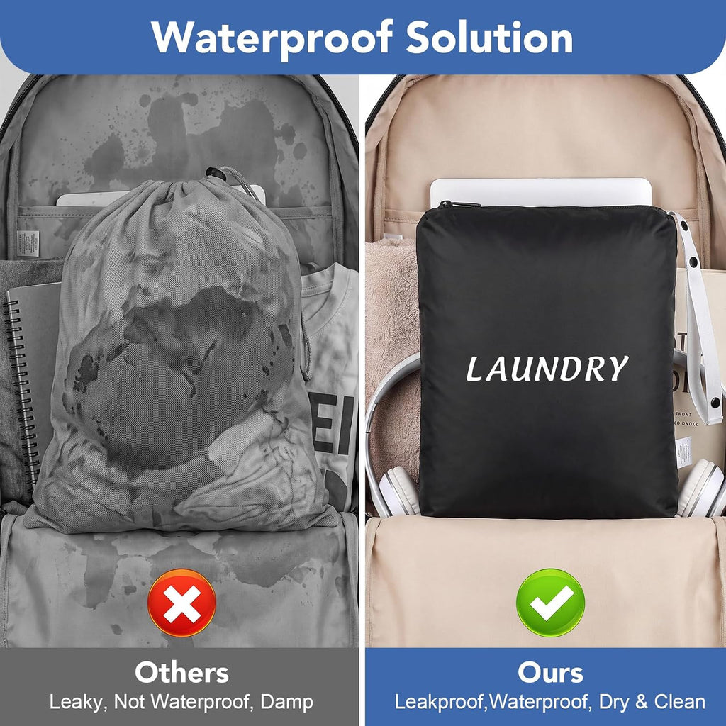 Dntorx 2 Pack Waterproof Travel Laundry Bags for Dirty Clothes with Handle