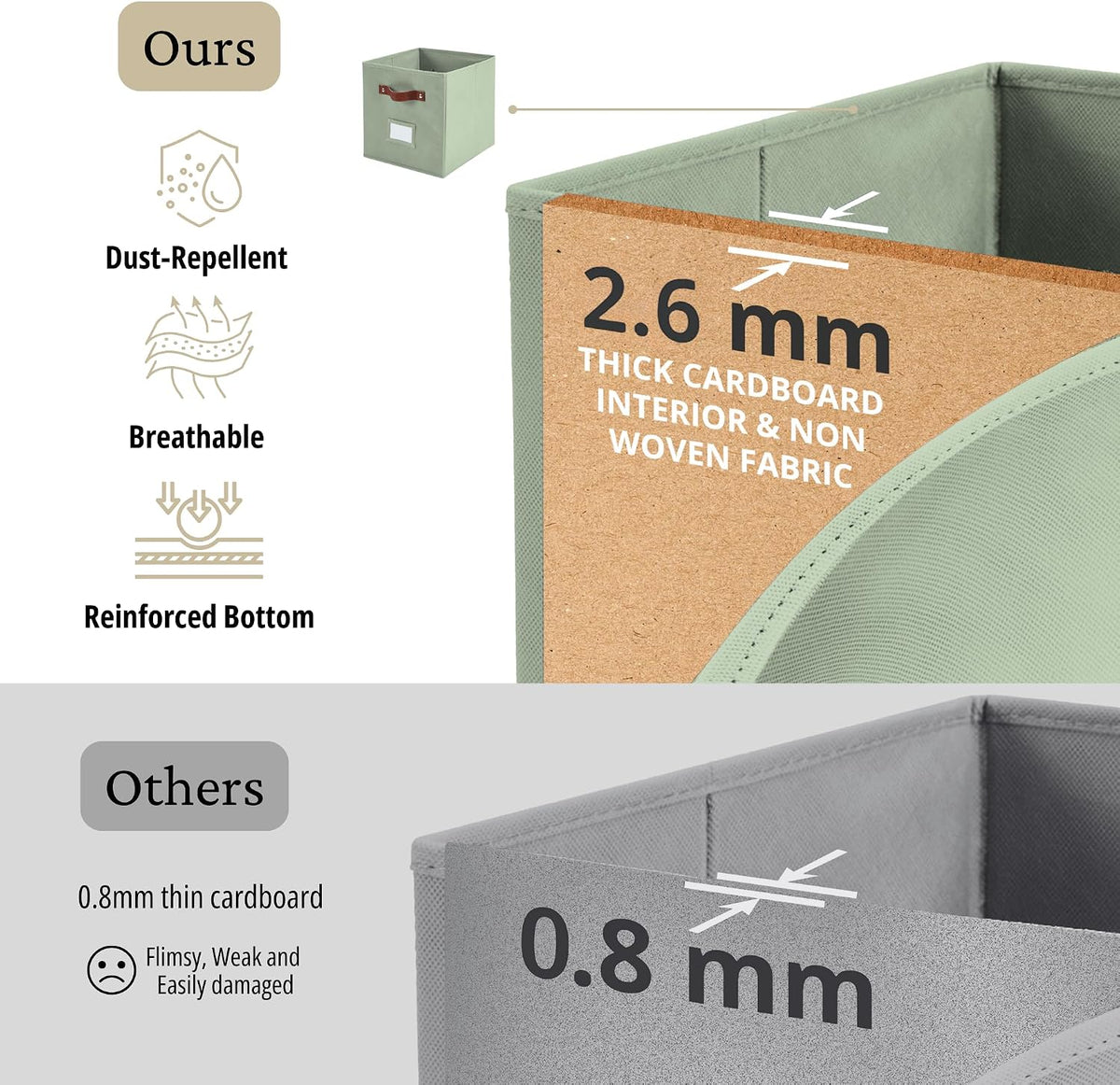 DECOMOMO Storage Bins, Storage Baskets for Shelves