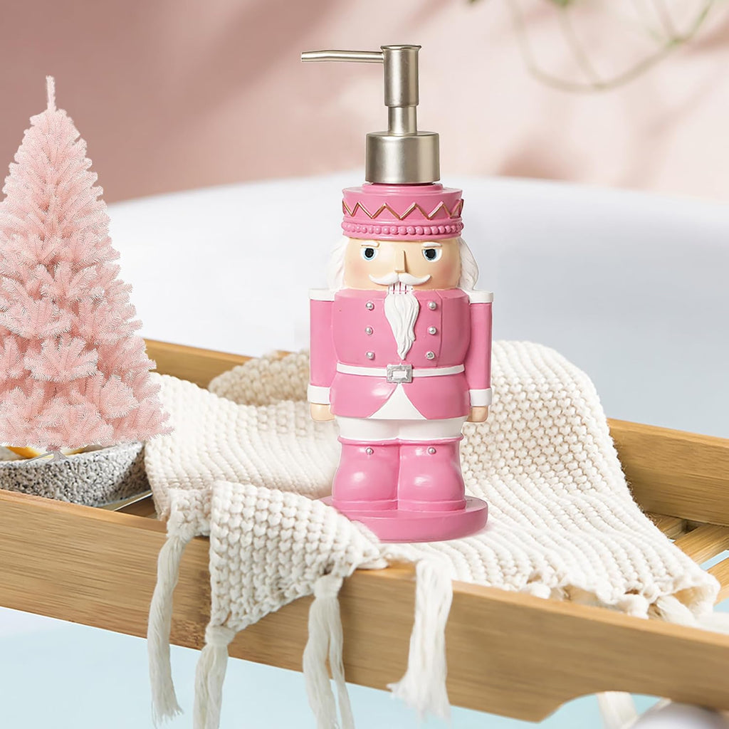 Christmas Pink Nutcracker Hand Soap Liquid Refillable Dispenser