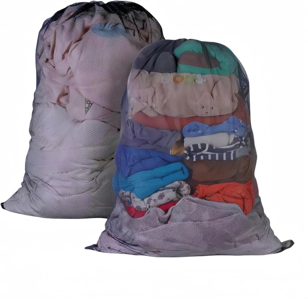 2-Pack Large Mesh Laundry Bag, 24x36 Inch Black