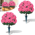 Yangrass 2Pack Artificial Topiary Pink Flower Bushes for Outdoor, 24" (2FT)