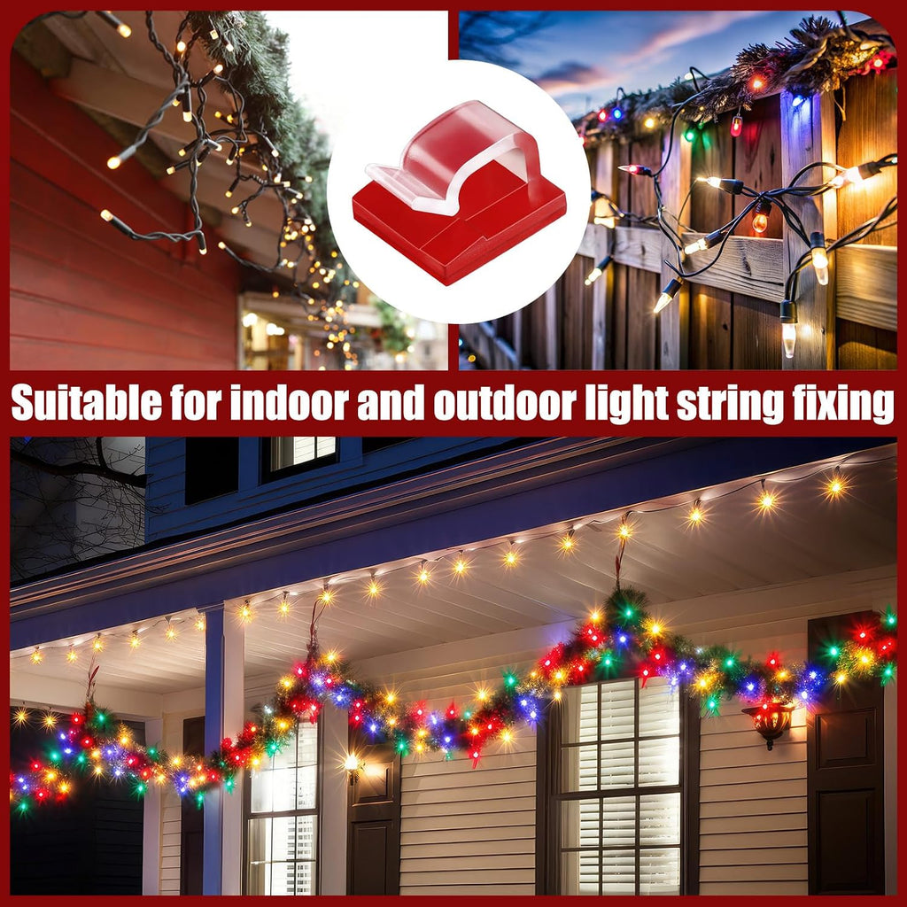 Blulu 100 Pcs Christmas Light Clips, Self Adhesive, Small, Clear
