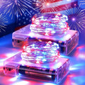 Patriotic Red White and Blue Fairy String Lights Battery Operated
