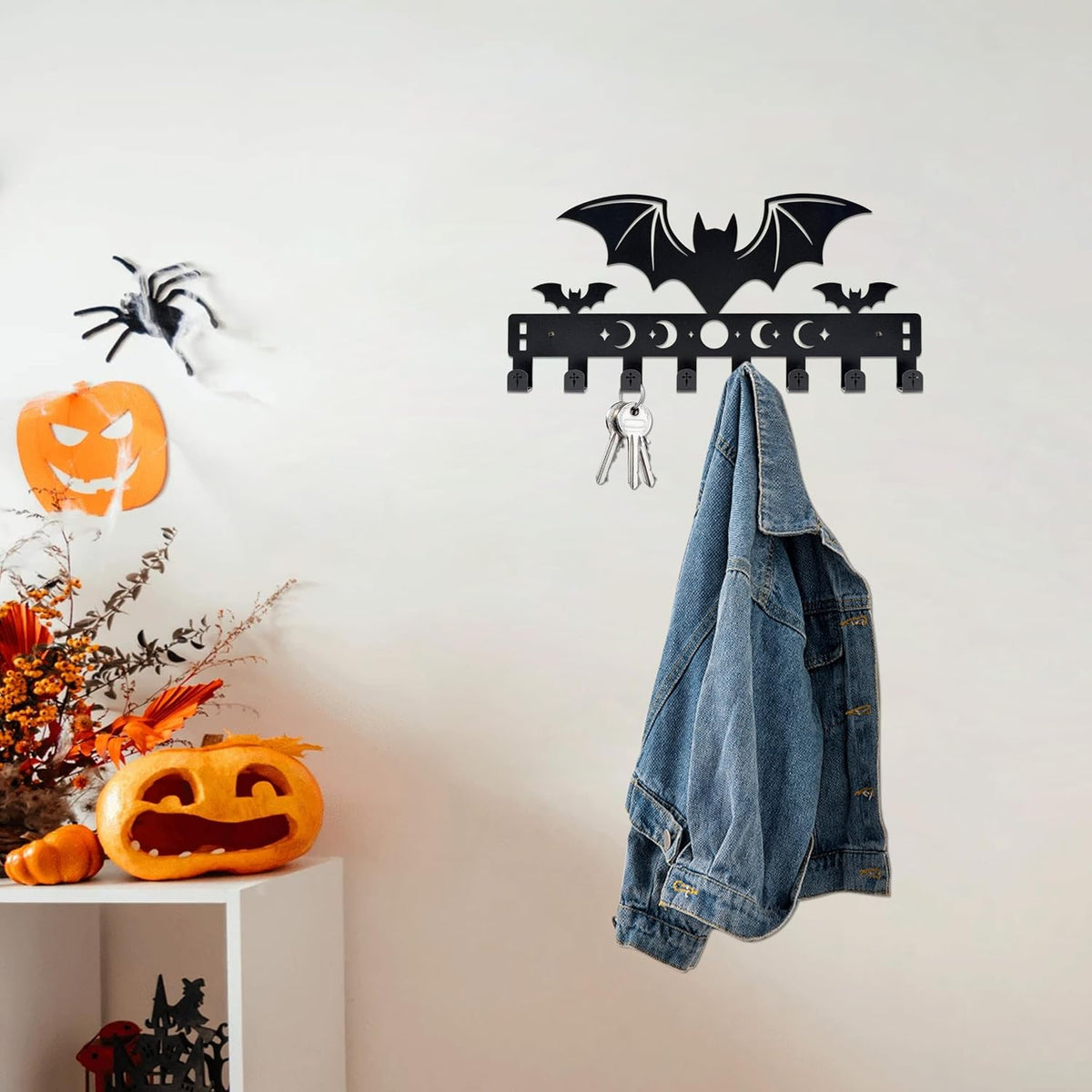 Gothic Bat Over The Door Hooks Goth Bathroom Decor Organizer Halloween