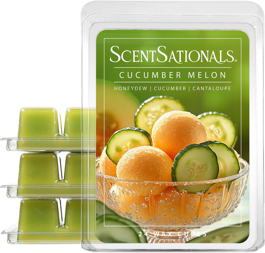 ScentSationals Cucumber Melon - Honeydew Scented Wax Melts 10oz (24 Cubes)