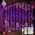 JMEXSUSS 200 LED Halloween Curtain Lights Battery and USB Operated