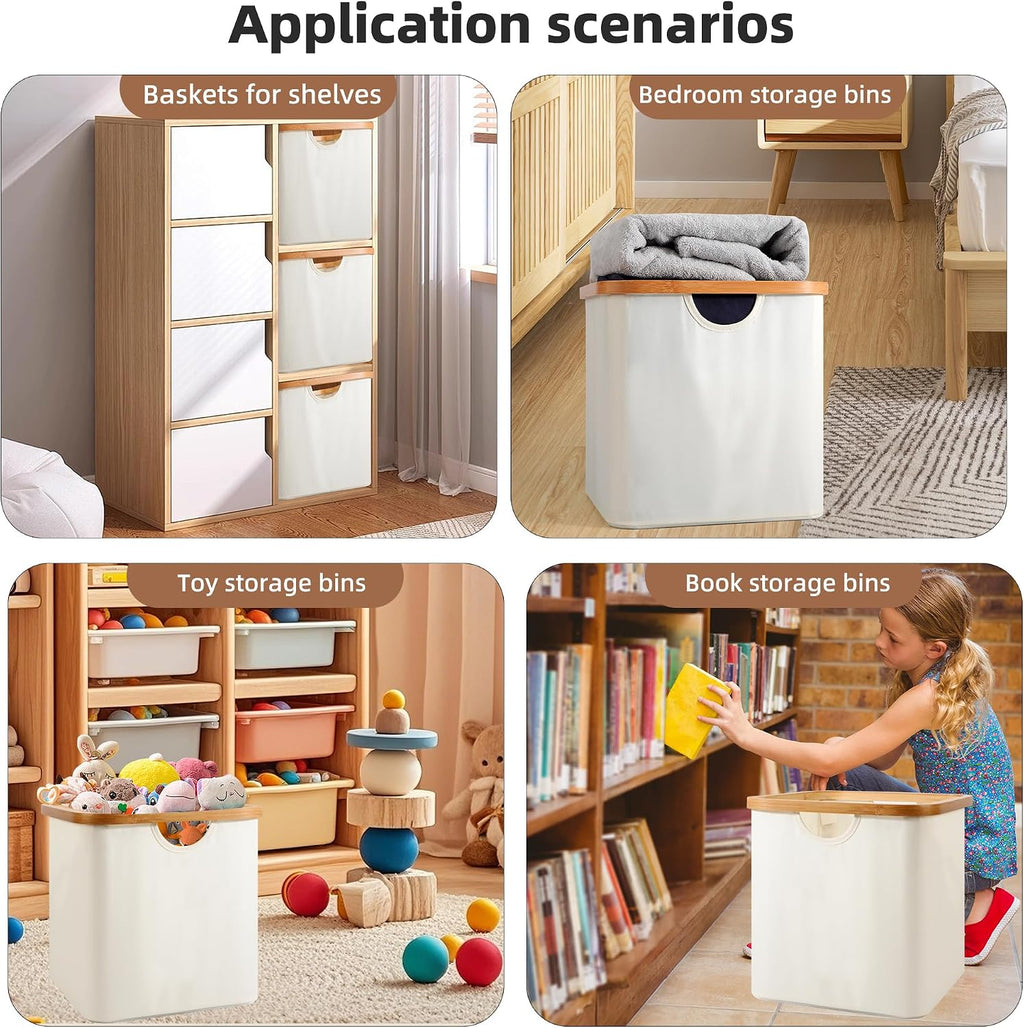 Cube Storage Bin 12 Inch -2 Pack,Collapsible Cube Storage Organizer with Handles,Fabric Storage Bins for Cubes Storages,Square Baskets for Organizing,Storage Bins for Shelve