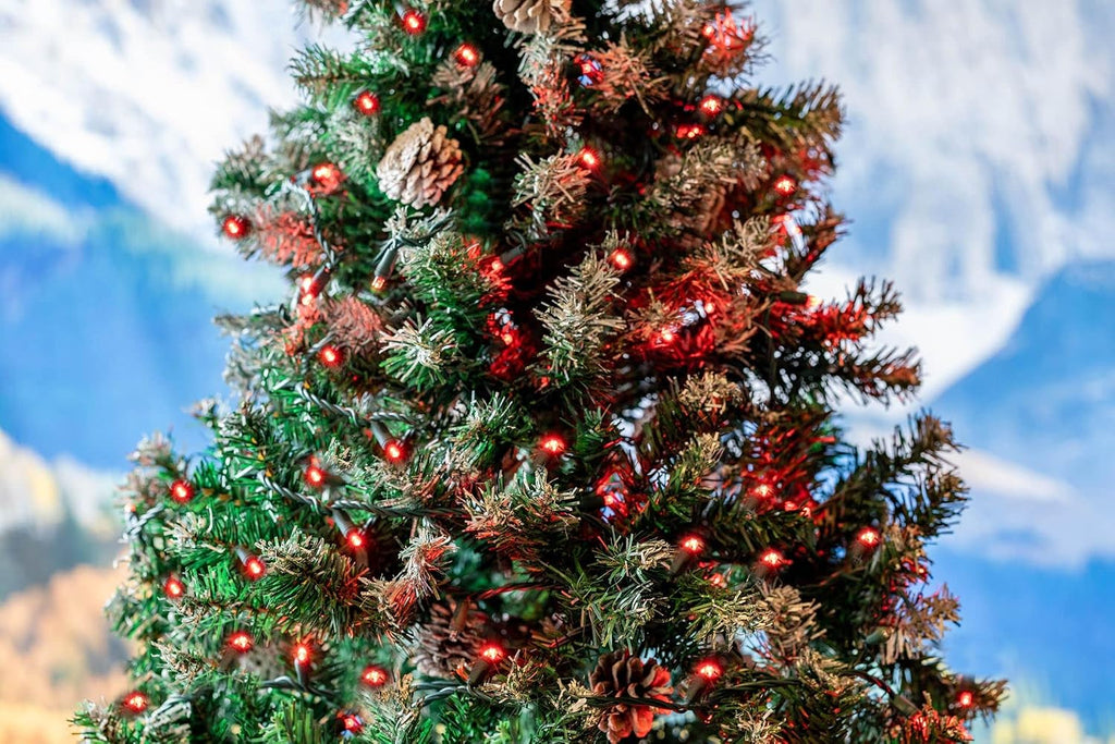 Novelty Lights 25ft 50 LED Red Christmas Lights, Green Wire String Lights
