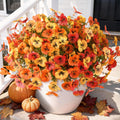 Artificial Pansy Faux Fall Flowers Plants for Outdoors Porch Decoration