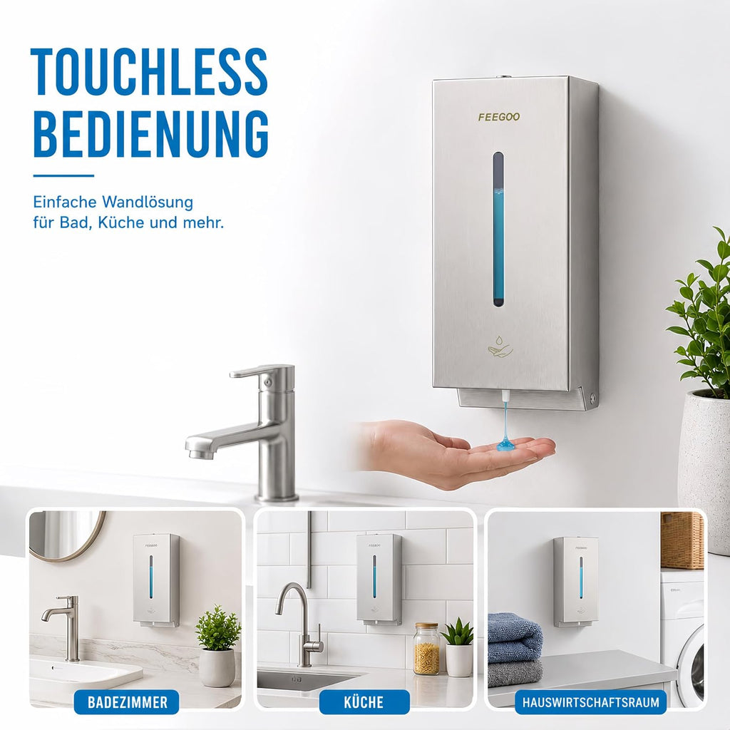 FG2003 Automatic Soap Dispenser, 27 fl oz, Stainless Steel, Viewing Window
