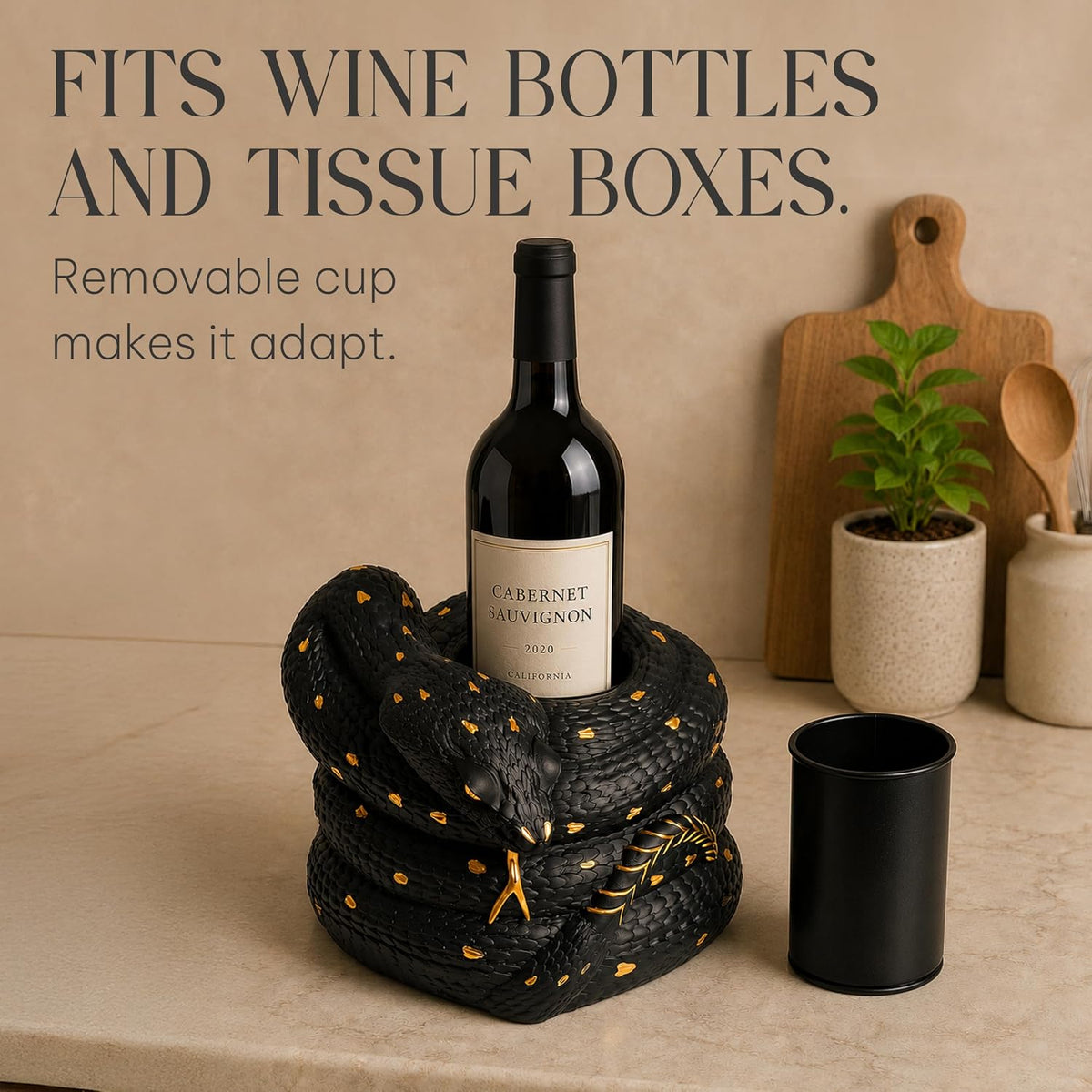 Gothic Snake Sculpture, Vase and Bottle Holder by Death Decor