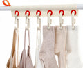 Portable Travel Hangers - Foldable Clothes Drying Rack with 6 Clips | Space Saving Cruise & Hotel Essentials for Suitcase | Thick Material | Installation Method:Snap-On-White 1Set
