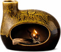 Handcrafted Ceramic Palo Santo Holder – Artistic Incense Burner for Meditation, Mindfulness and Zen Home Decor – Wabi-Sabi Style Cone Sculpture, Gift for Yoga, Relaxation & Aromatherapy (Yellow)