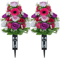 Artificial Flowers for Cemetery Grave Decorations, 2 Pcs