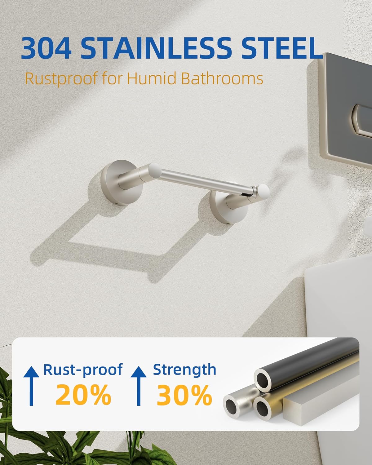 RUACQ Brushed Nickel Toilet Paper Holder Wall Mount for Bathroom