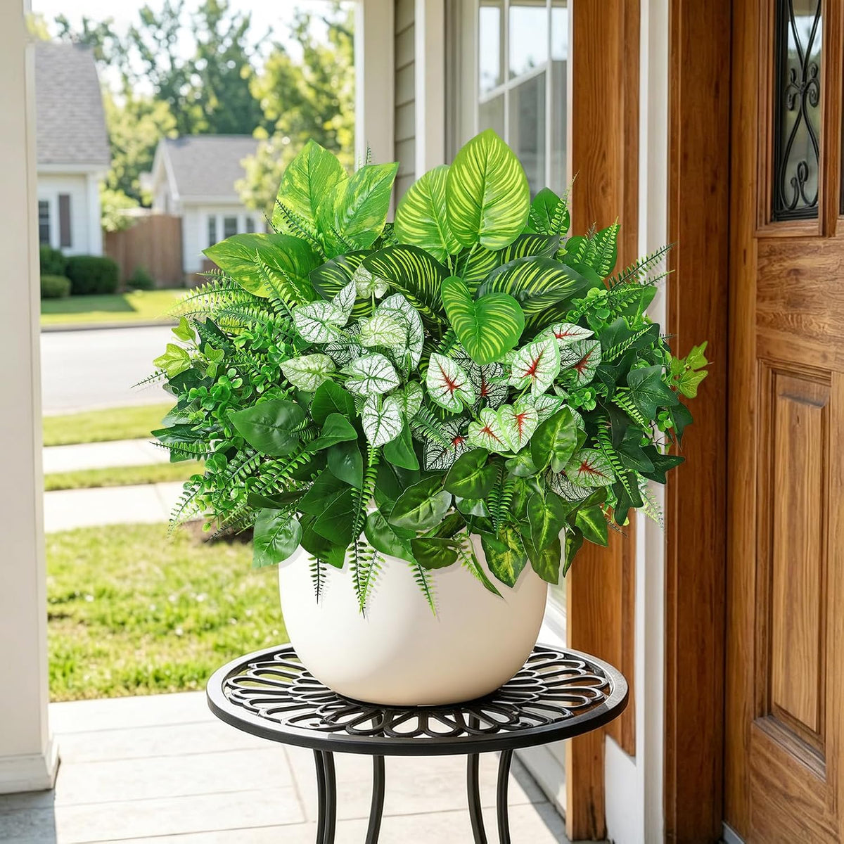 12 Bundles Artificial Plants for Indoor Outdoor UV Resistant Faux Plants