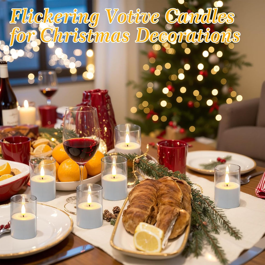 GenSwin Rechargeable LED Flameless Candles Battery Operated Remote Timer