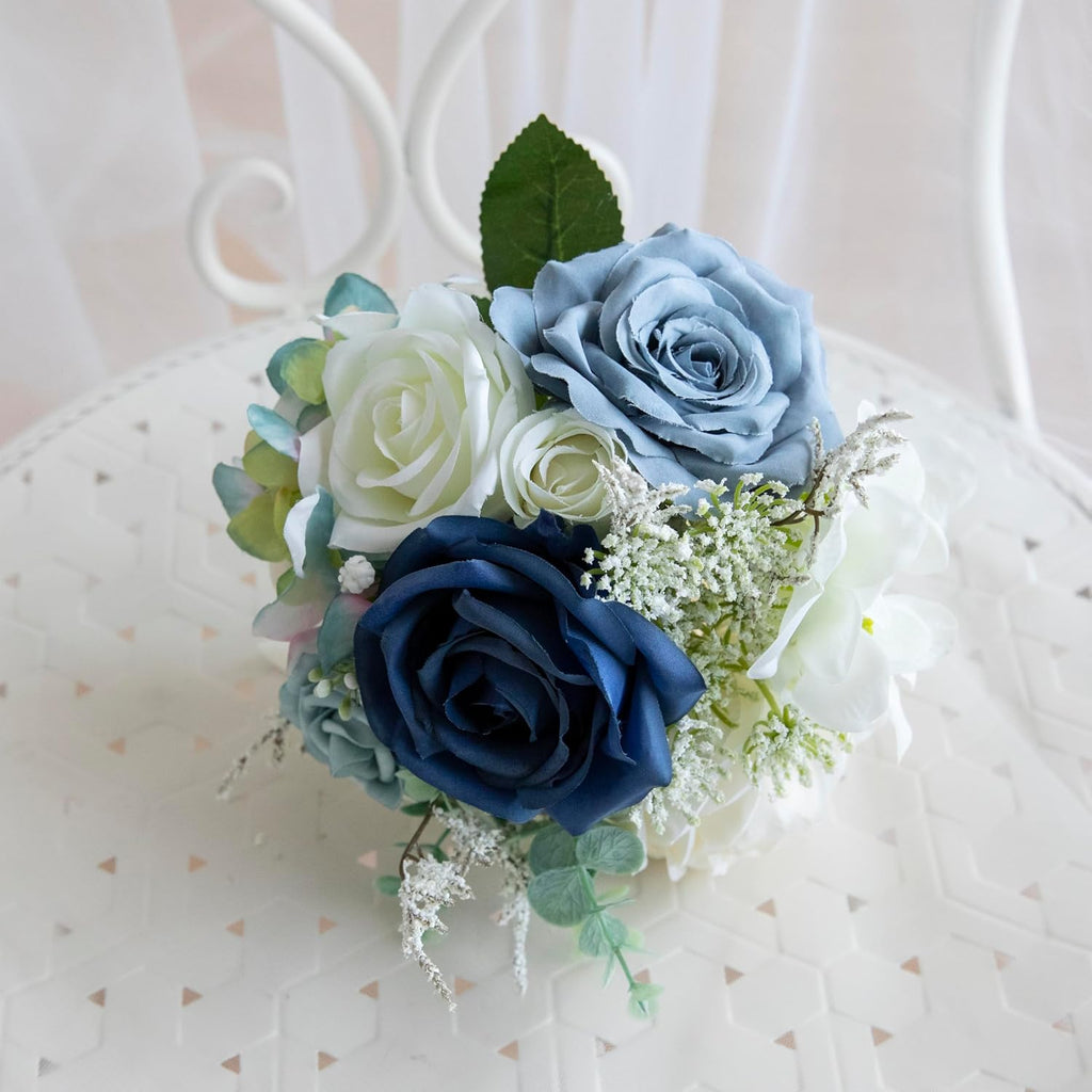Dusty Blue Wedding Bouquets for Bride, Bridesmaid Flower Bouquet