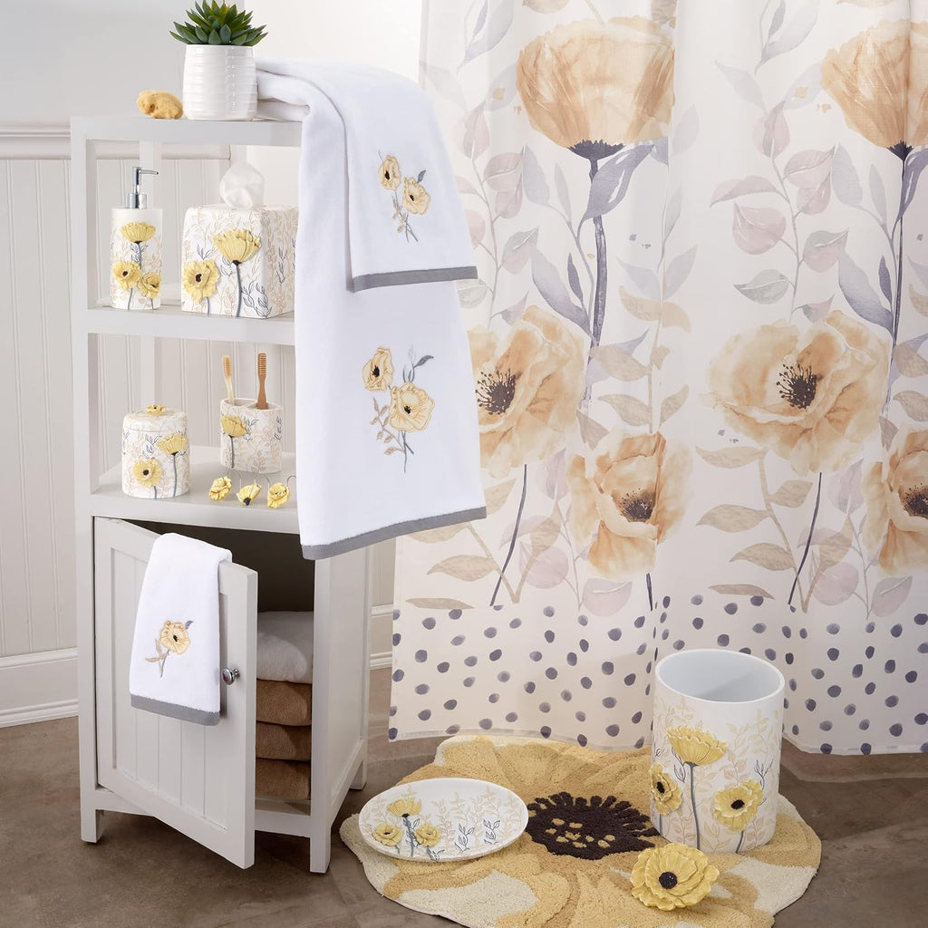 Avanti Linens - Floral Bathroom Rug 20x30, Soft, Non-Slip & Absorbent Cotton