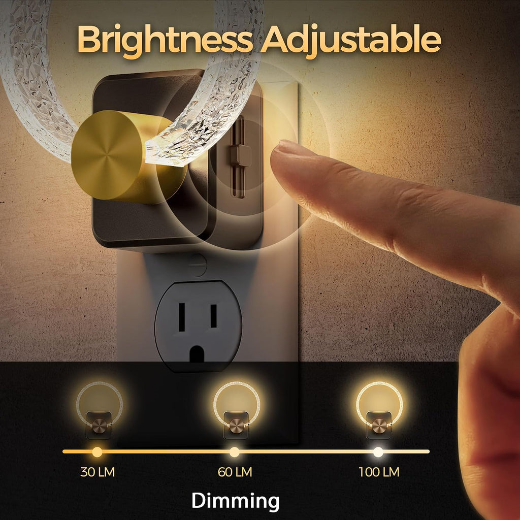 DORESshop LED Night Lights Plug Into Wall，Acrylic Decorative Night Light
