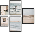 HAUS AND HUES Picture Frames for Wall - Set of 5 Black Photo Frames, Collage (Two 8x10, Three 12x16)