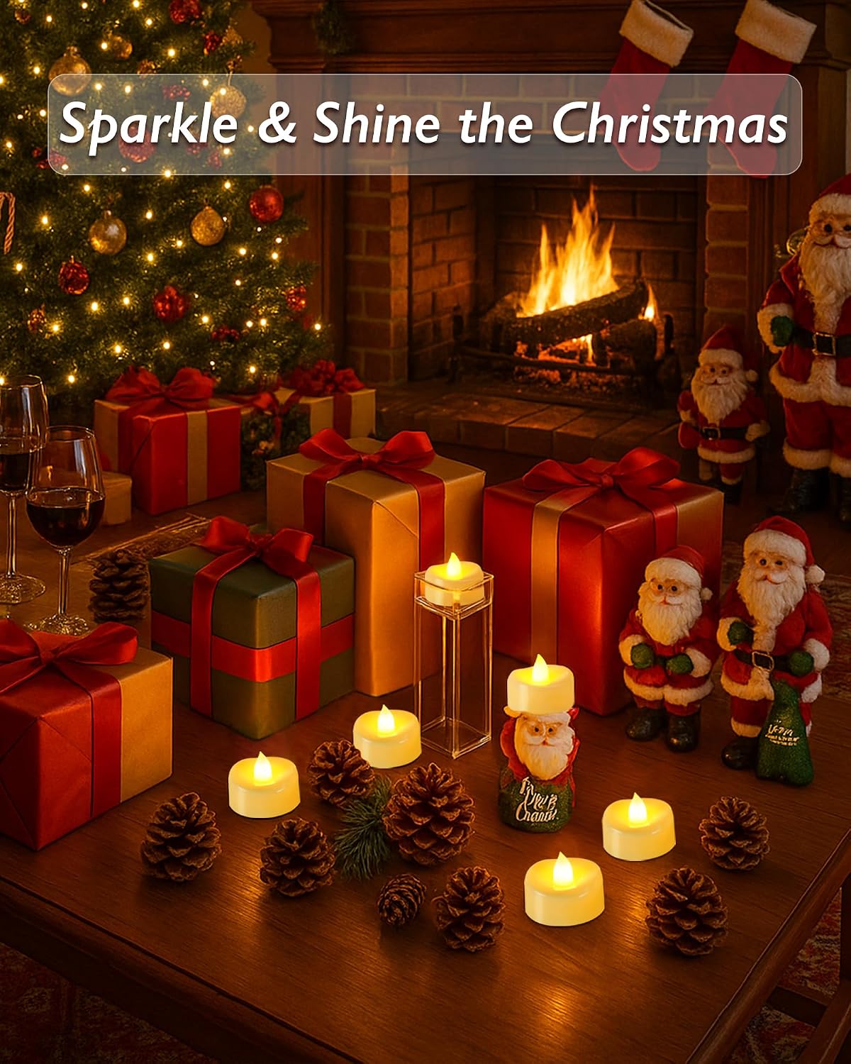 Raycare Battery Operated Tea Lights with Timer, Flickering Votive Candle