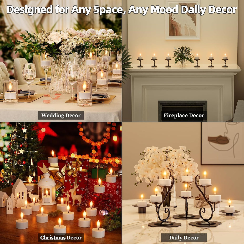 Rechargeable Flameless Tea Lights Candles with Charging Station Remote 8Pcs