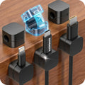 6-Pack Cable Organizer Clips, Magnetic Cable Holder (1s Lock), XOVRAETH Strong Adhesive Wire Management for Desk, Nightstand, Living Room, Kitchen, Office, Car(BlackB)