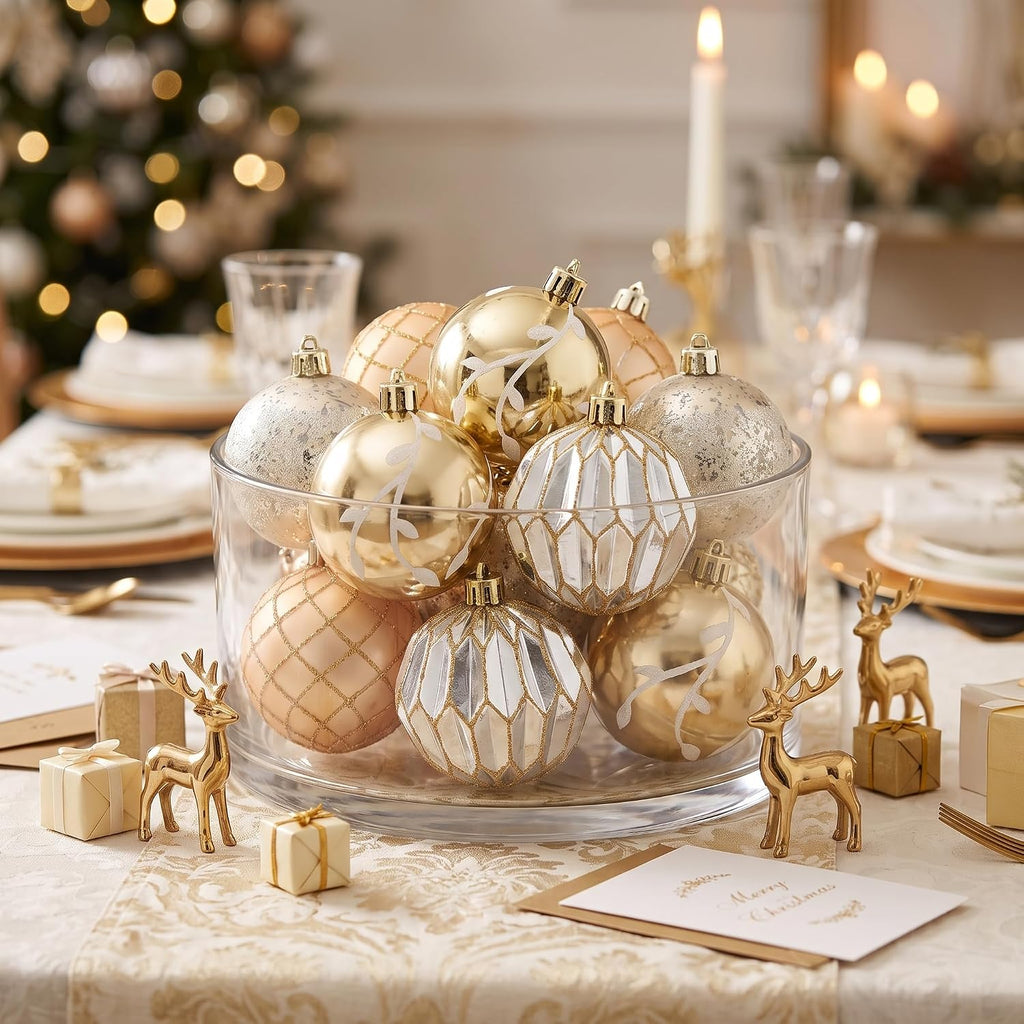 DecorbyHannah 9ct 3.15inch Christmas Ornaments Tree Decorations White Gold