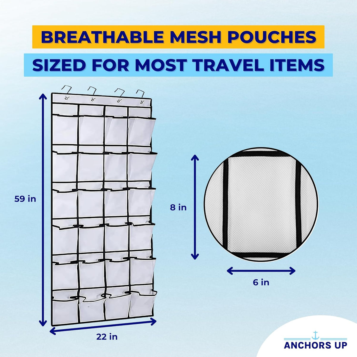 Cruise Cabin Over Door Organizer for Shoes, Toiletries and Accessories – 24 Pockets – Tested on All Cruise Lines such as Carnival, Royal Caribbean, Celebrity, Norwegian etc – Cruise Essentials