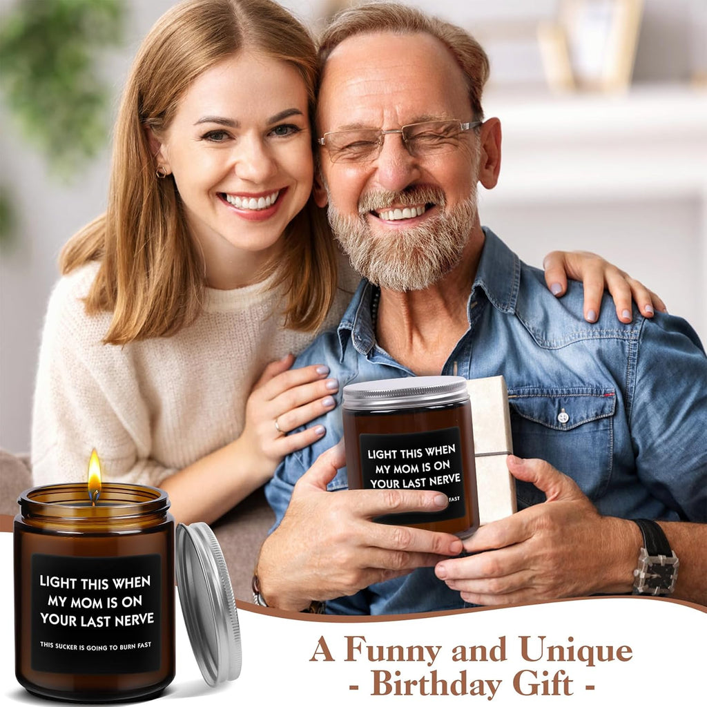 Best Gifts for Dad, Funny Christmas Father's Day Birthday Gift from Daughter Son, New Dad Men Fathers Gifts Lavender Scented Candle
