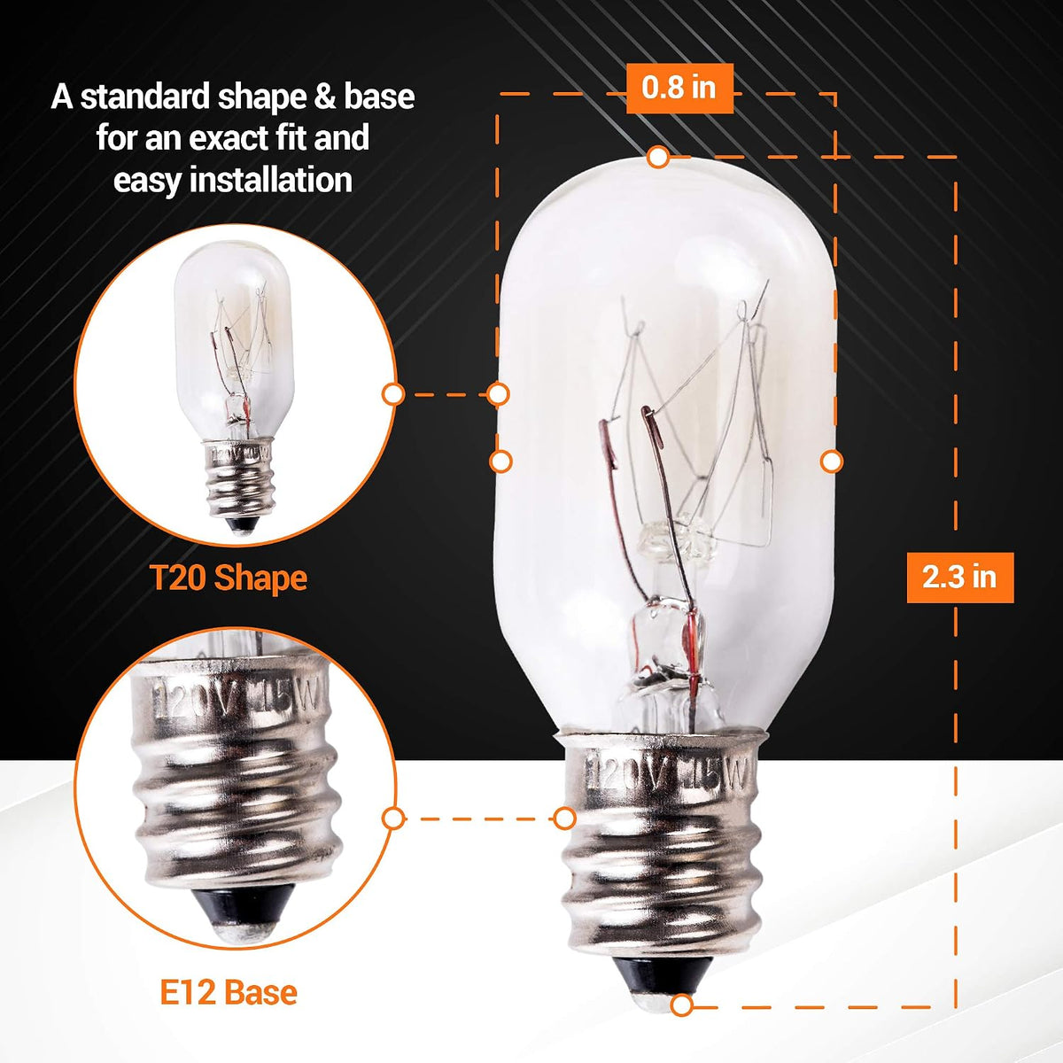 BlueStars E12 T20 15W Himalayan Salt Rock Lamp Bulb 120V 2700K Warm White