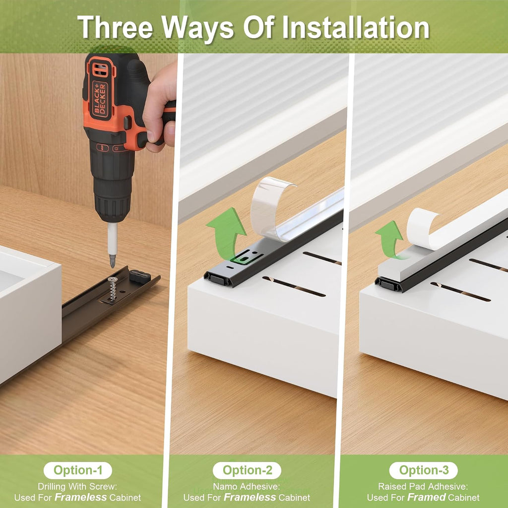 2-Pack-Expandable-Pull-Out-Cabinet-Organizers, No Drill Slide Out Drawers