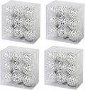 Christmas Balls, White Shatterproof Christmas Tree Ball Ornaments, Small 2.36 Inch 4 Sets