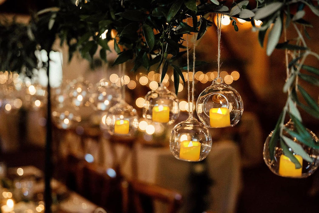 6 PCS 200 Hrs Remote Control Flameless Tea Lights, Battery Operated Led Flickering Votive Candles, Electric Outdoor Tealight Timer Candle for Thanksgiving Decorations (Batteries Included)