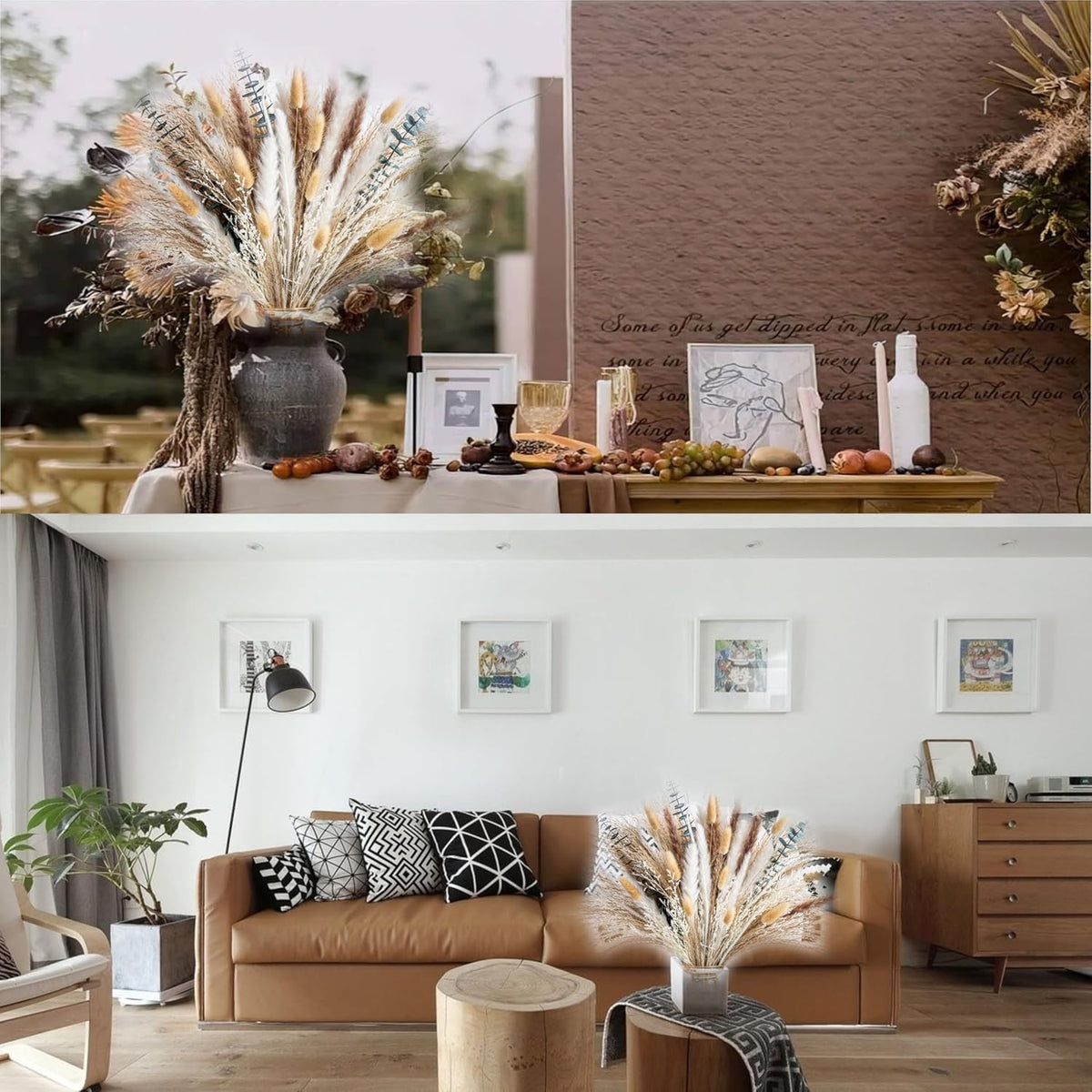 Boho Decor Pampas Grass and Eucalyptus Bouquet