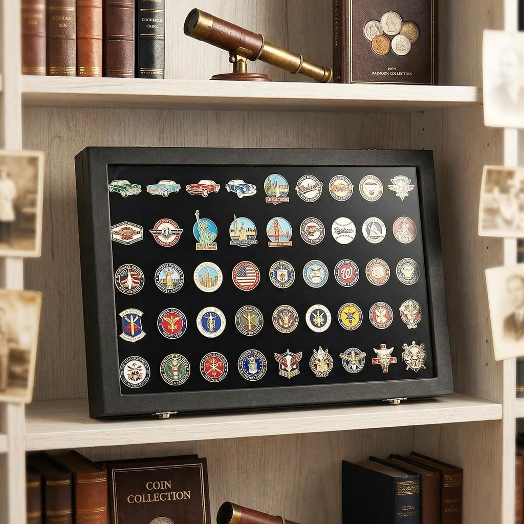 Wowagoga 11x8 Inch Dustproof Enamel Pin Display Case Shadow Box