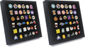 GMFrames 11x11 Enamel Pin Display Case, Pin Collection Display Frame with Real Glass, Shadow Box for Wall and Tabletop, Pin Holder Black (Pack of 2)