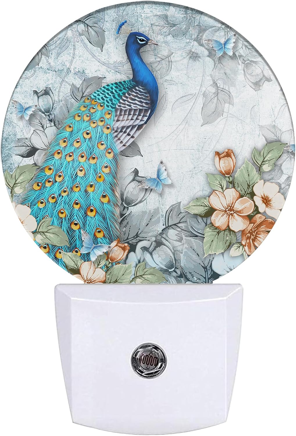 Peacock Night Light,Plug-in Night Lights with Dusk-to-Dawn Sensor for Bedroom Bathroom and Living Room Sleep Friendly lamp